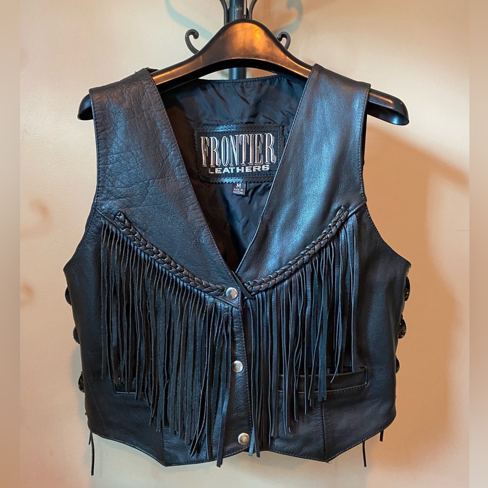 Frontier Leathers Women’s Black Motorcycle Vest Size Medium (M)